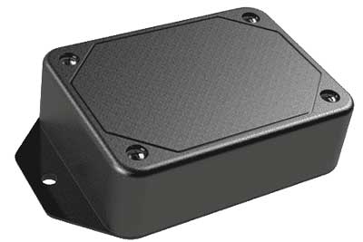 small black plastic enclosure with screw down cover