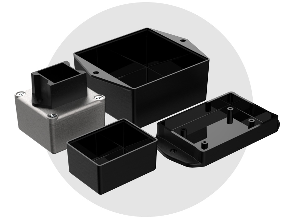 small black potting box for electronics