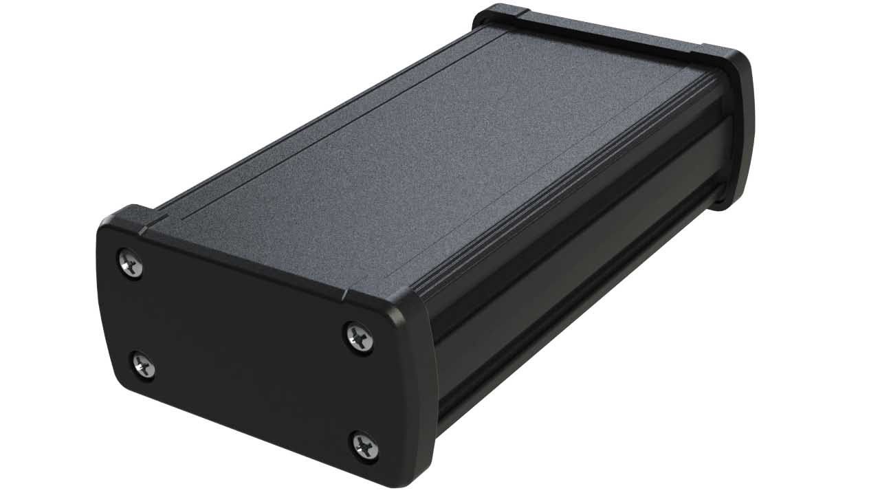 EX-52-01 Black extruded aluminum enclosure for electronics  - 5.08 x 2.7 x 1.39 inches