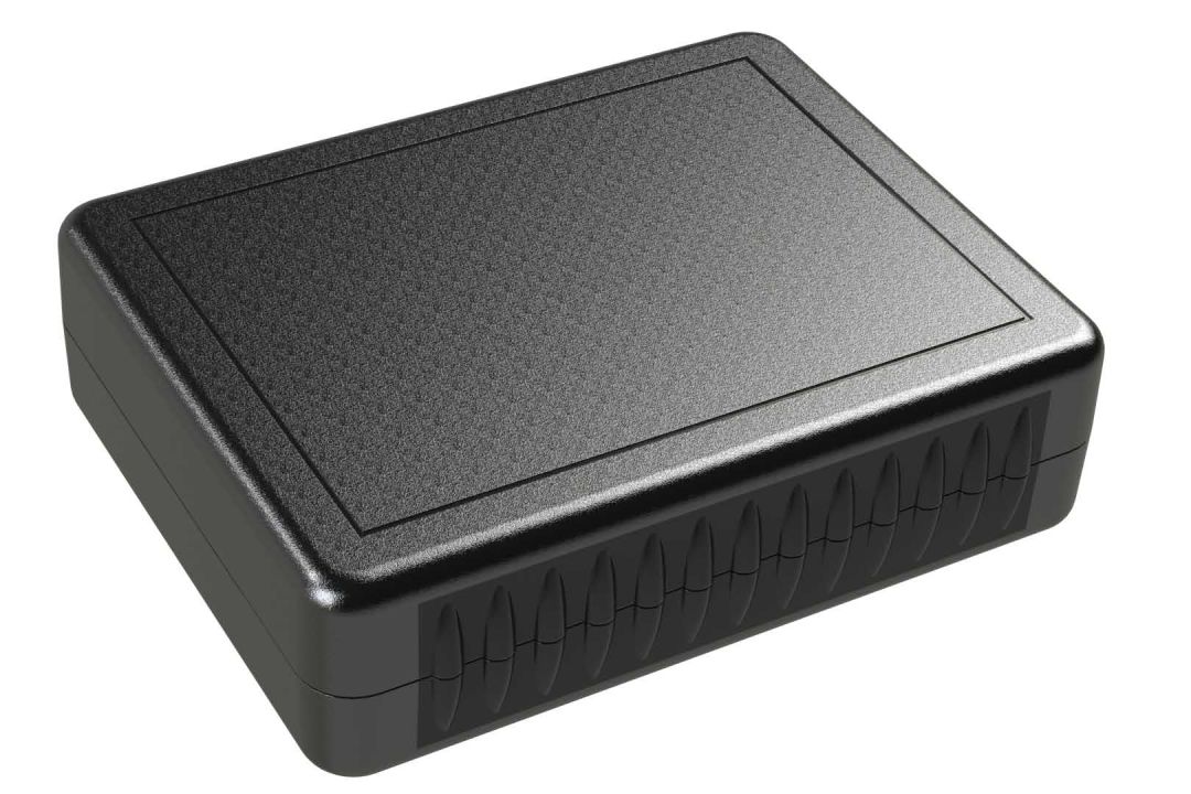 QS-50MBT Black plastic desktop enclosure for electronics  - 4.5 x 3.5 x 1.25 inches