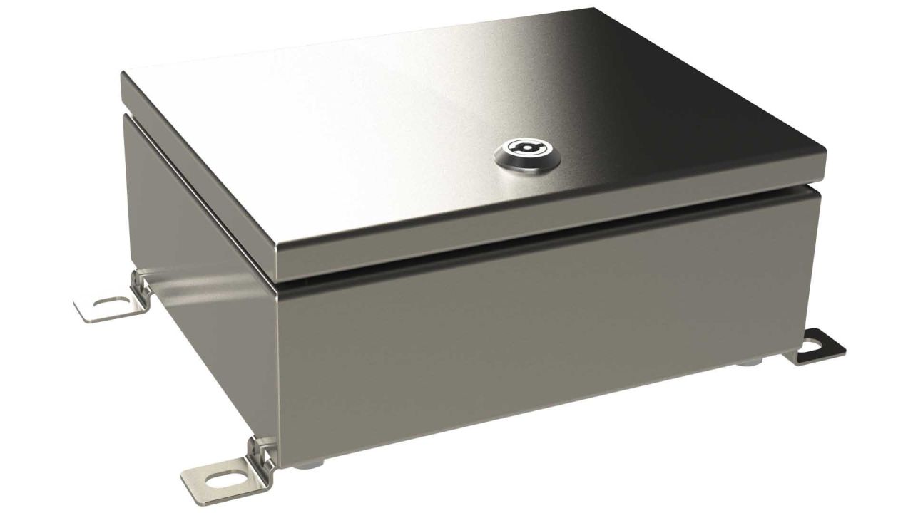 SA-41-01 Natural stainless steel hinged electrical enclosure - 9.84 x 7.87 x 3.98 inches