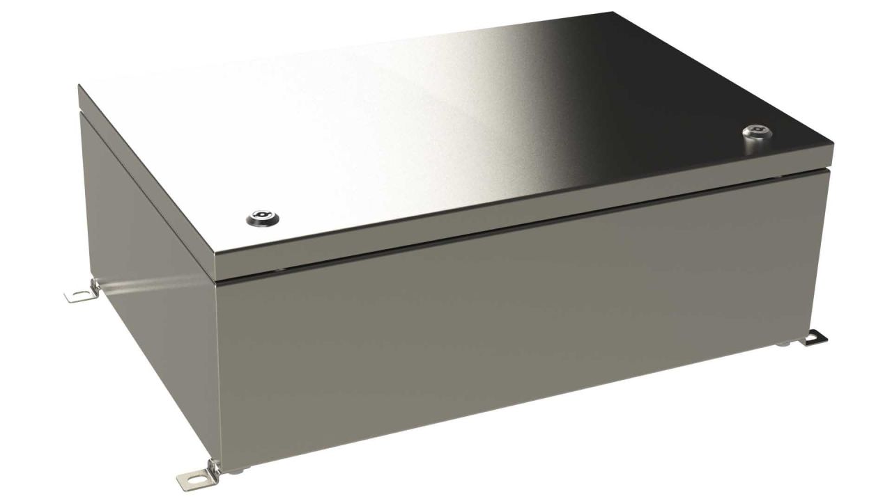 SA-51-01 Natural stainless steel hinged electrical enclosure  - 24 x 16 x 8 inches