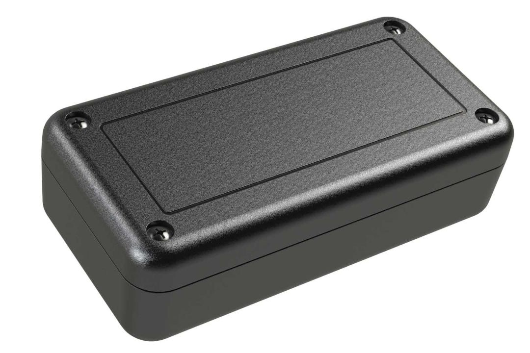 SL-30PRMBT Black indoor slim handheld enclosure for electronics with PC mounting bosses - 4 x 2.03 x 1.13 inches