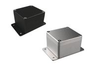 AN-19F Natural diecast aluminum enclosure with flanges for wall mounting - 3.13 x 2.93 x 2.05 inches