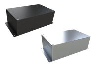 AN-23F Natural diecast aluminum enclosure with flanges for wall mounting - 10.24 x 6.3 x 3.56 inches