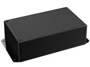 DC-47FMBYT Black plastic heavy duty enclosure for electronics with molded on surface mount flanges and a Flush/Textured cover style - 7.62 x 4.62 x 2.25 inches