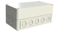 SK-27-02 Gray outdoor NEMA rated electrical box with knockouts - 7.09 x 3.7 x 3.1 inches