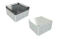 SK-16-02 Gray electrical box with knockouts - 5.12 x 5.12 x 2.95 inches