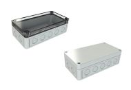 SK-17-02 Gray NEMA rated junction box with knockouts - 7.09 x 3.7 x 2.24 inches