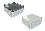 SK-19-02 Gray NEMA 12K outdoor box with knockouts - 7.17 x 7.09 x 3.54 inches
