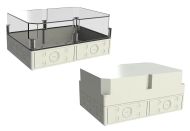 SK-30-02 Gray polycarbonate and fiberglass outdoor electrical junction box with knockouts - 14.21 x 10 x 6.39 inches