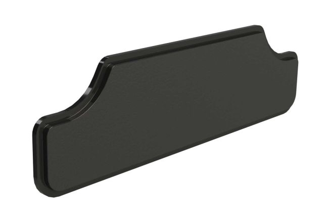 Black indoor desktop style enclosure with end panel