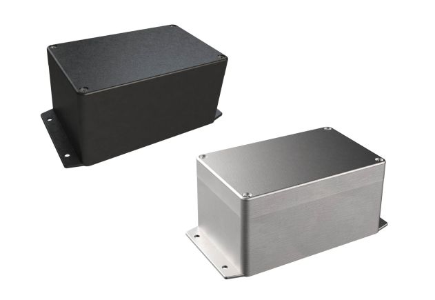 Flanged diecast aluminum electronic enclosure