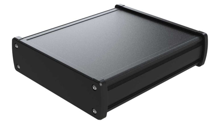 EX-61-01 Black extruded aluminum enclosure for electronics - 6.65 x 5.77 x 1.64 inches
