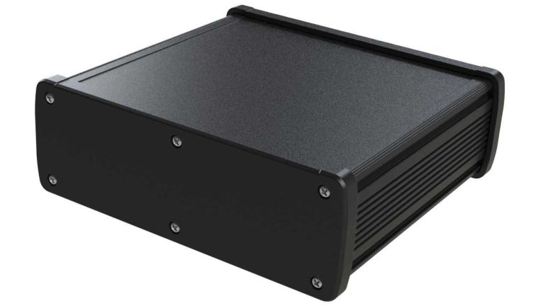 EX-65-01 Black extruded aluminum enclosure for electronics - 6.65 x 6.99 x 2.41 inches