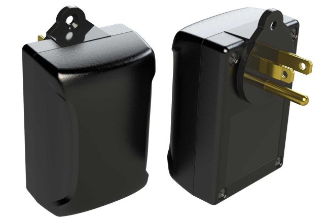 wall plug in plastic enclosure for electronics