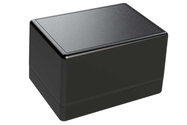 ID-3420PMB Black indoor plastic enclosure for electronics - 4.38 x 3.13 x 2.7 inches