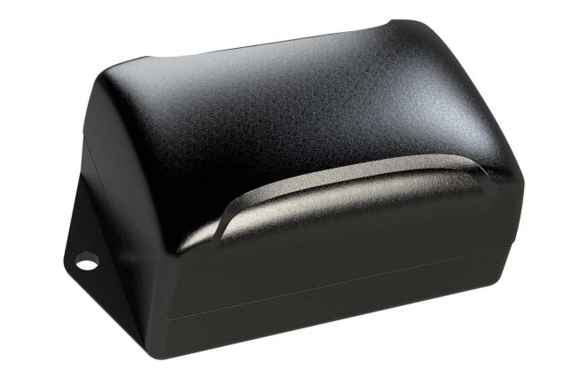 NX-2316FMB Black indoor ABS enclosure for electronics with molded on surface mount flanges - 3.09 x 2.09 x 1.59 inches