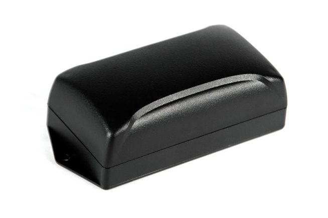 NX-2416FMB Black indoor ABS enclosure for electronics with molded on flanges for wall mounting - 4.11 x 2.23 x 1.59 inches