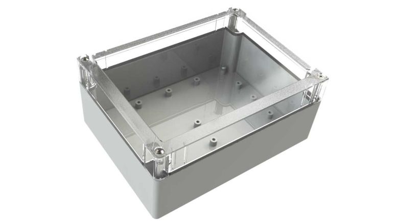 SG-14-03 Gray with Clear Cover outdoor NEMA rated electrical junction box - 7.95 x 5.98 x 3.54 inches