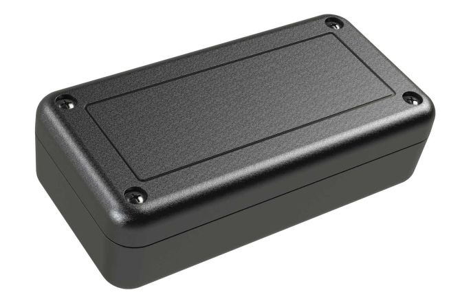 SL-30PRMBT Black indoor slim handheld enclosure for electronics with PC mounting bosses - 4 x 2.03 x 1.13 inches