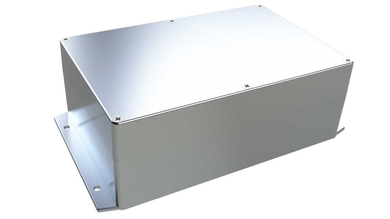 AN-08F Natural diecast aluminum enclosure with flanges for wall mounting - 8.76 x 5.75 x 3.24 inches