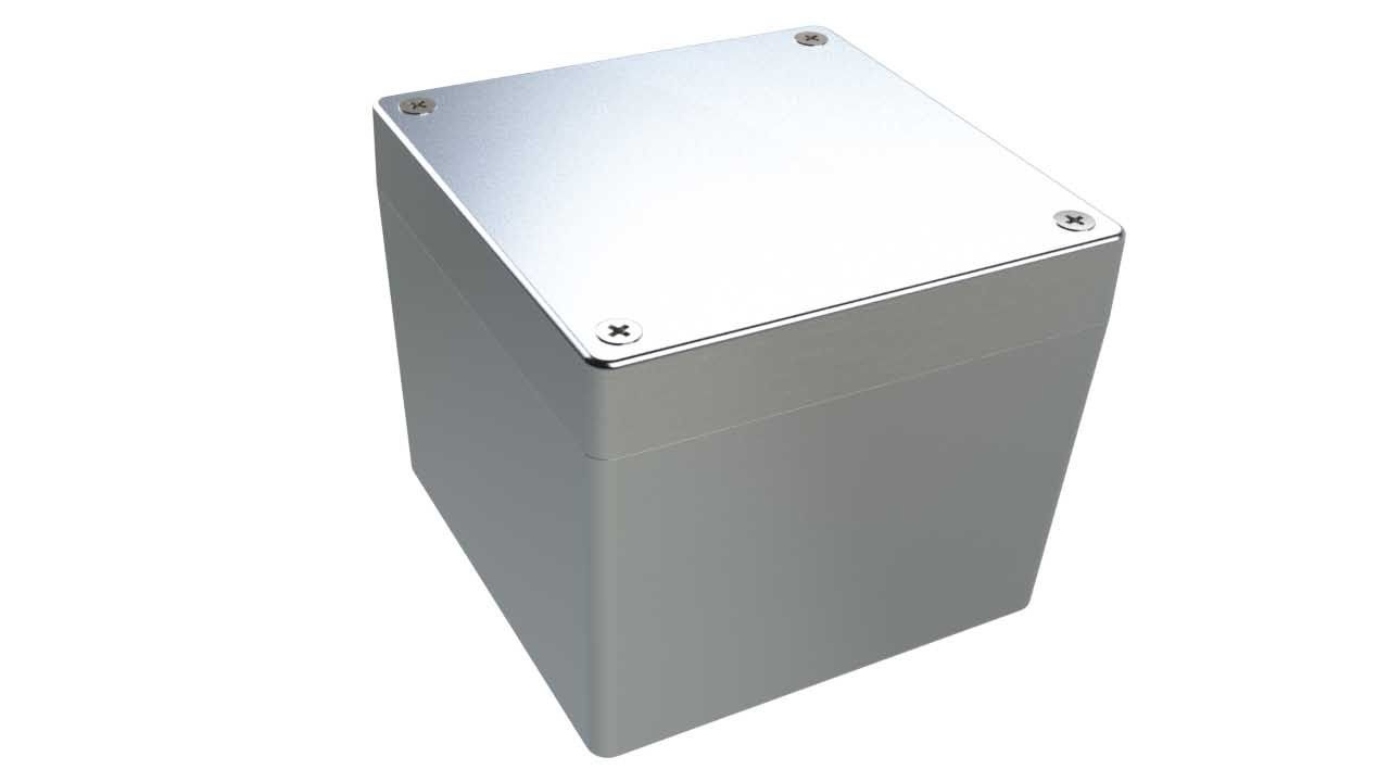 AN-09P Natural diecast aluminum enclosure for electronics - 4.75 x 4.75 x 4 inches