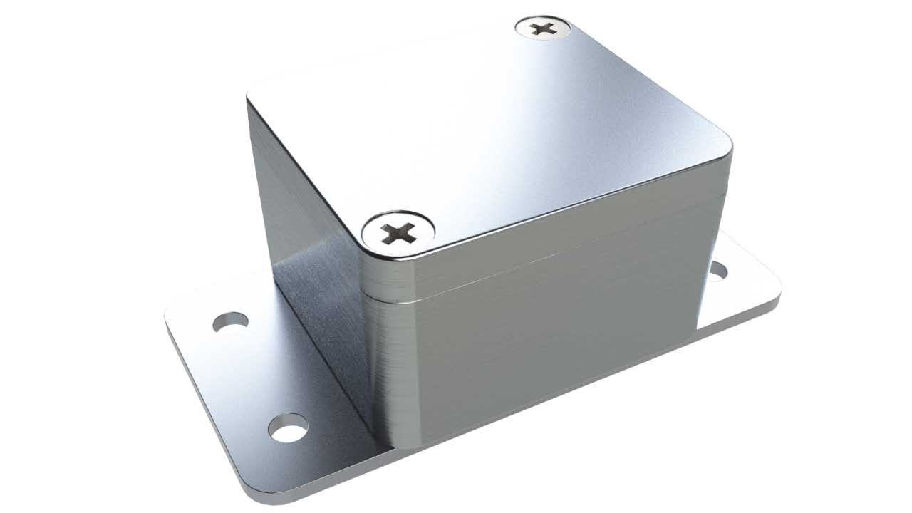AN-11F Natural diecast aluminum enclosure with flanges for wall mounting - 1.97 x 1.77 x 1.12 inches