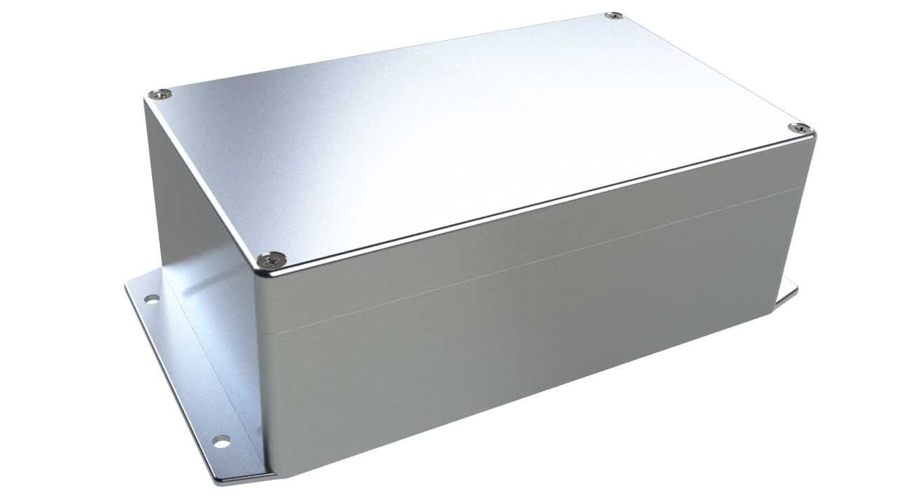AN-22F Natural diecast aluminum enclosure with flanges for wall mounting - 7.87 x 4.72 x 2.95 inches