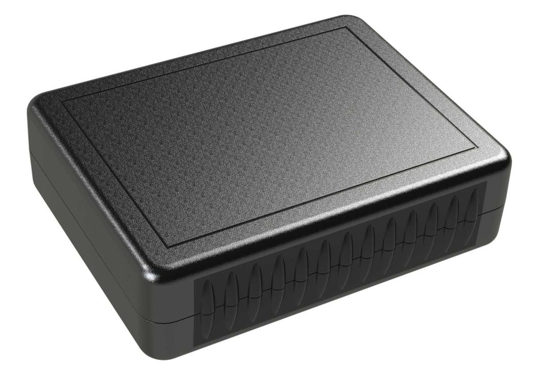 QS-50MBT Black plastic desktop enclosure for electronics - 4.5 x 3.5 x 1.25 inches