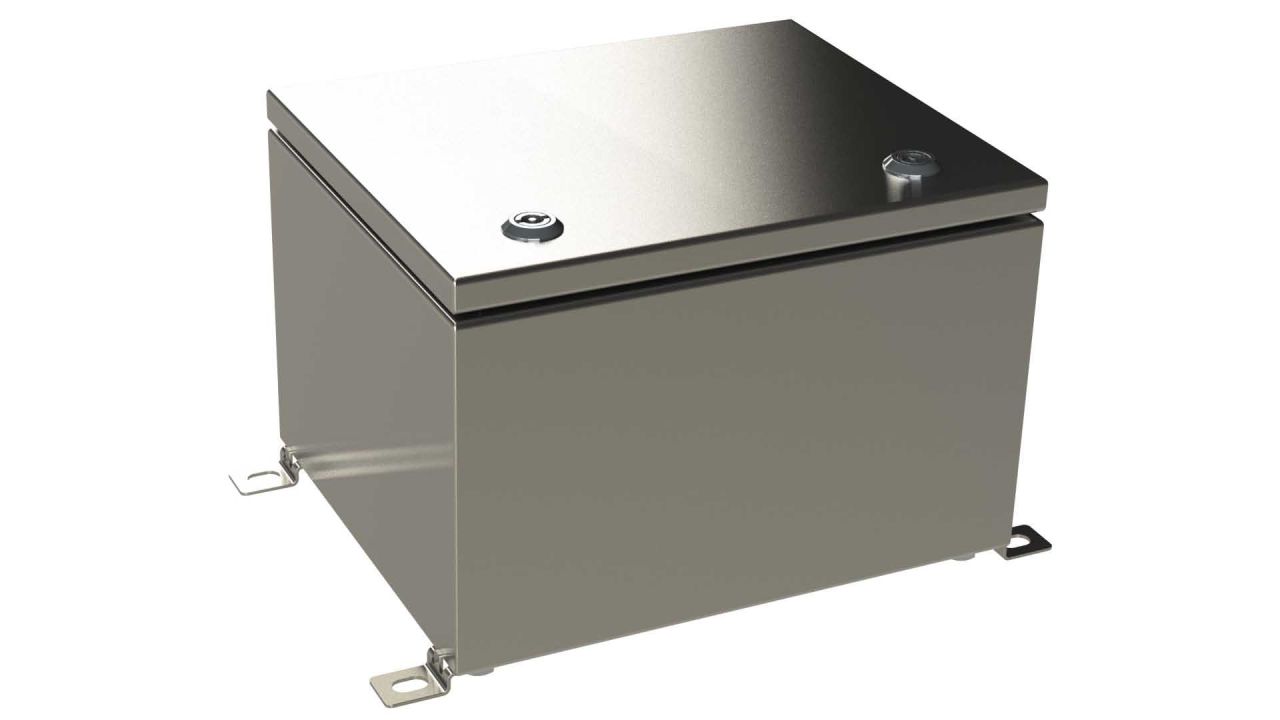 SA-32-01 Natural stainless steel hinged electrical enclosure - 11.81 x 9.84 x 7.87 inches