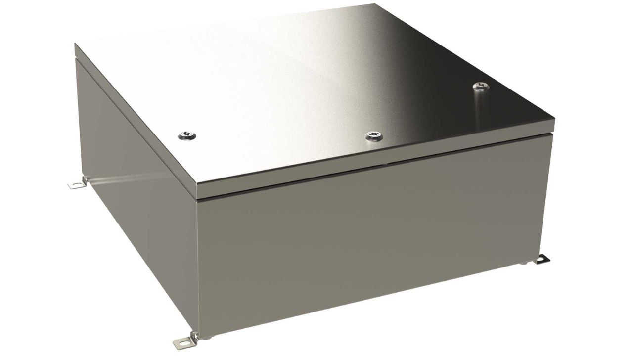 SA-54-01 Natural stainless steel hinged electrical enclosure - 24 x 24 x 10 inches