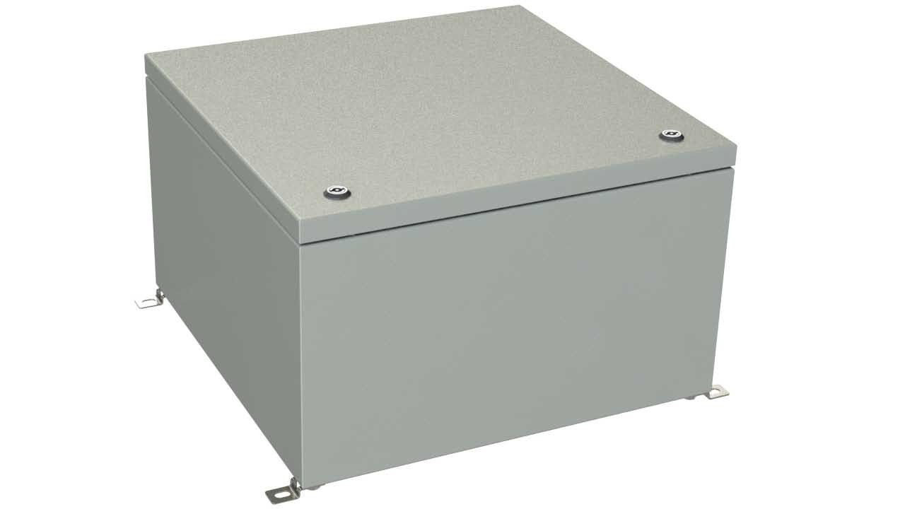 SB-49-02 Gray painted steel hinged electrical enclosure - 20 x 20 x 12 inches