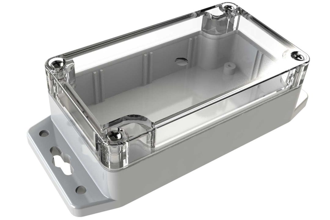 WC-21F*1508 Gray with Clear Cover outdoor NEMA 4x enclosure for electronics - 4.53 x 2.56 x 1.57 inches