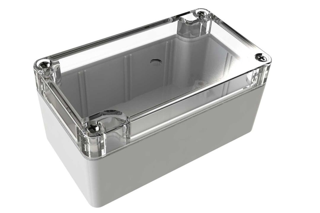 WC-22*1508 Gray with Clear Cover outdoor NEMA 4x enclosure for electronics - 4.53 x 2.56 x 2.17 inches