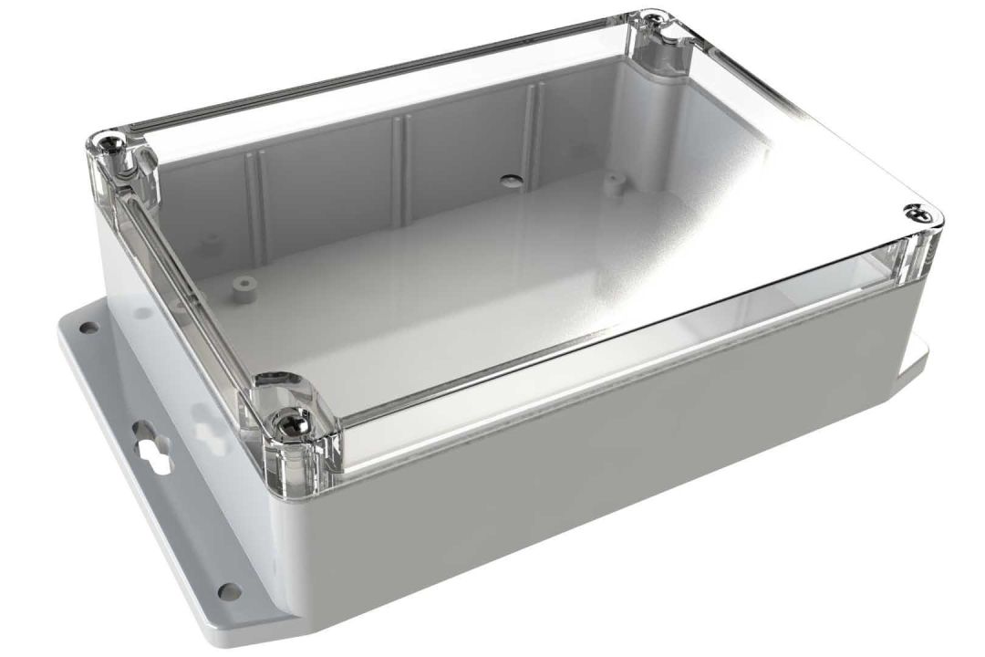 WC-24F*1508 Gray with Clear Cover outdoor NEMA 4x enclosure for electronics - 6.73 x 4.76 x 2.17 inches