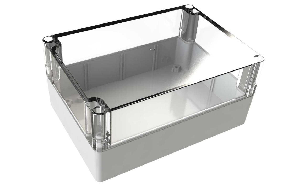 WC-27*1508 Gray with Clear Cover outdoor NEMA 4x enclosure for electronics - 6.73 x 4.76 x 3.15 inches