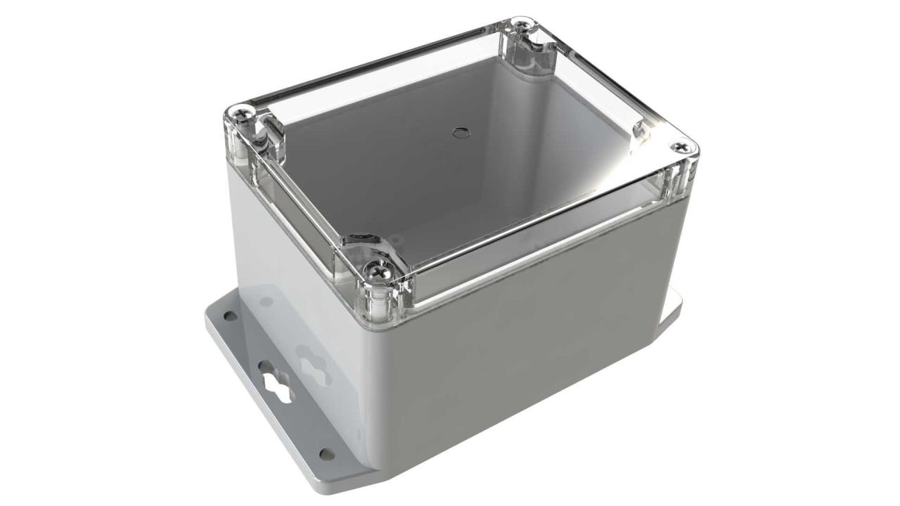 WC-28F*1508 Gray with Clear Cover outdoor NEMA 4x enclosure for electronics - 4.53 x 3.54 x 3.15 inches