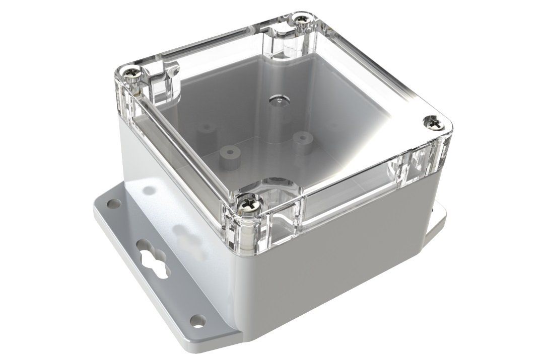 WC-31F*1508 Gray with Clear Cover outdoor NEMA 4x enclosure for electronics - 3.23 x 3.15 x 2.17 inches