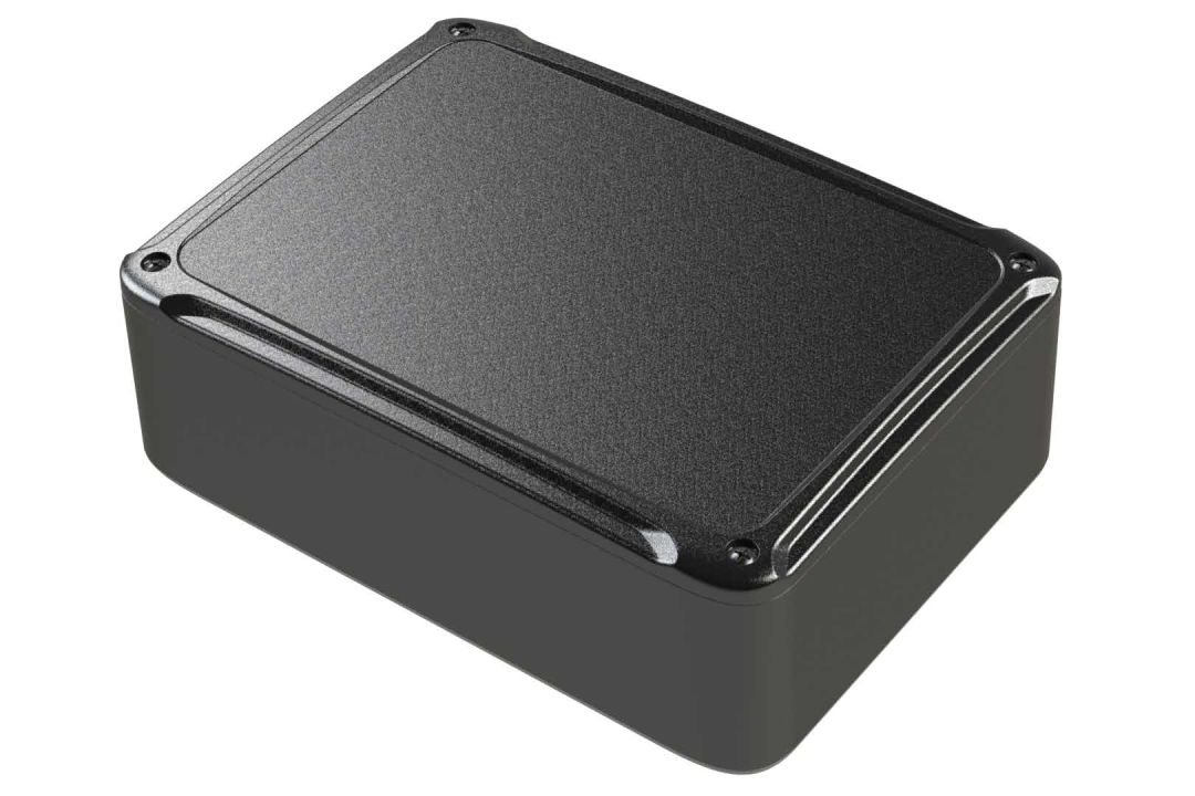 XR-46PMBT Black plastic indoor box for PC boards and other electronics - 6 x 4.38 x 1.97 inches