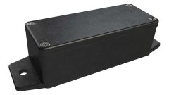AN-00F Black diecast aluminum enclosure with flanges for wall mounting - 3.54 x 1.42 x 1.18 inches