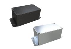 AN-03F Natural diecast aluminum enclosure with flanges for wall mounting - 4.53 x 2.56 x 2.17 inches