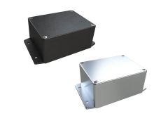 AN-04F Natural diecast aluminum enclosure with flanges for wall mounting - 4.53 x 3.54 x 2.17 inches