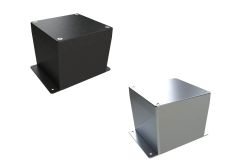 AN-09F Natural diecast aluminum enclosure with flanges for wall mounting - 4.75 x 4.75 x 4 inches