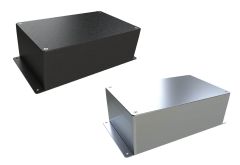 AN-23F Natural diecast aluminum enclosure with flanges for wall mounting - 10.24 x 6.3 x 3.56 inches