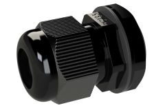 Black plastic cable glands for enclosures - rated NEMA 4X
