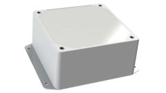 DC-44FMBYR*01 Gray plastic heavy duty enclosure for electronics with a Recessed/Smooth cover style - 4.62 x 4.62 x 2.25 inches