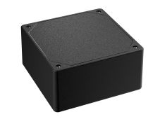 DC-44PMBYT Black plastic heavy duty enclosure for electronics with a Flush/Textured cover style - 4.62 x 4.62 x 2.25 inches