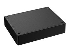 DC-45PMBYT Black plastic heavy duty enclosure for electronics with a Flush/Textured cover style - 6.13 x 4.62 x 1.25 inches