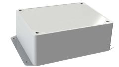 DC-46FMBYR*01 Gray plastic heavy duty enclosure for electronics with a Recessed/Smooth cover style - 6.13 x 4.62 x 2.25 inches